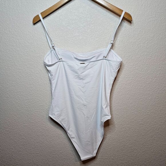 NWT RELLECIGA White One-Piece Swimsuit Large Adjustable Straps Full Coverage - Picture 3 of 10